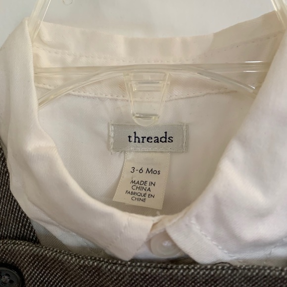 Threads (PB) 3-6 months overalls with white top - Picture 3 of 4